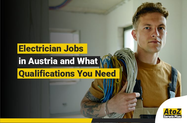 Qualified electrician working on an electrical installation in Austria