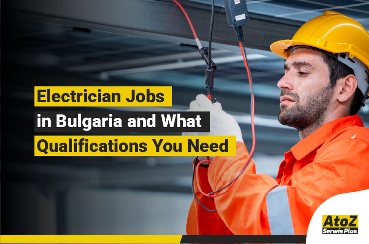 Qualified electrician working on an electrical installation in Bulgaria