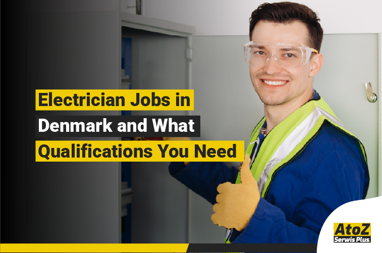 Qualified electrician working on an electrical installation in Denmark