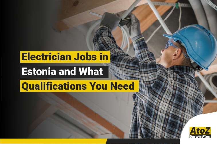 Qualified electrician working on an electrical installation in Estonia