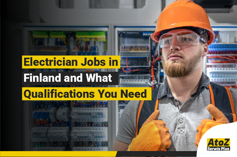 Qualified electrician working on an electrical installation in Finland