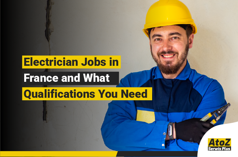 Qualified electrician working on an electrical installation in France