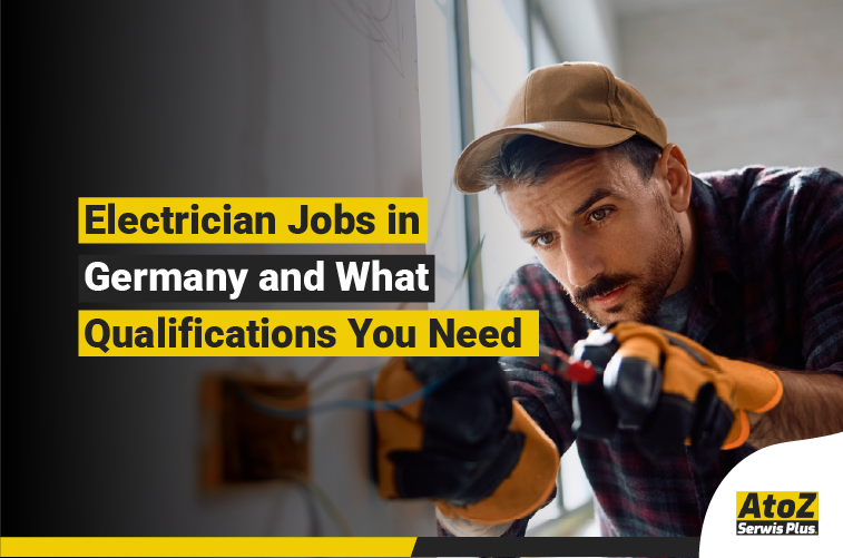 Qualified electrician working on an electrical installation in Germany