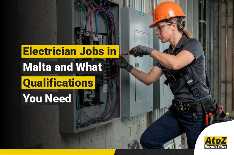 Qualified electrician working on an electrical installation in Malta