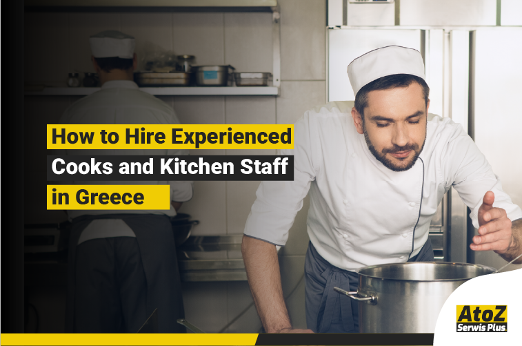 Experienced cooks and kitchen staff working in a professional kitchen in Greece