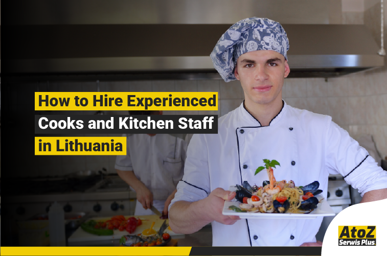 Experienced cooks and kitchen staff working in a professional kitchen in Lithuania