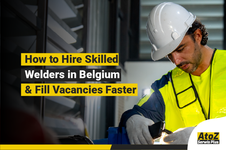 Skilled welder performing industrial welding in Belgium
