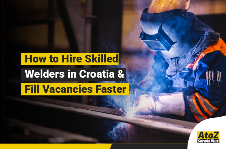 Skilled welder performing industrial welding in Croatia
