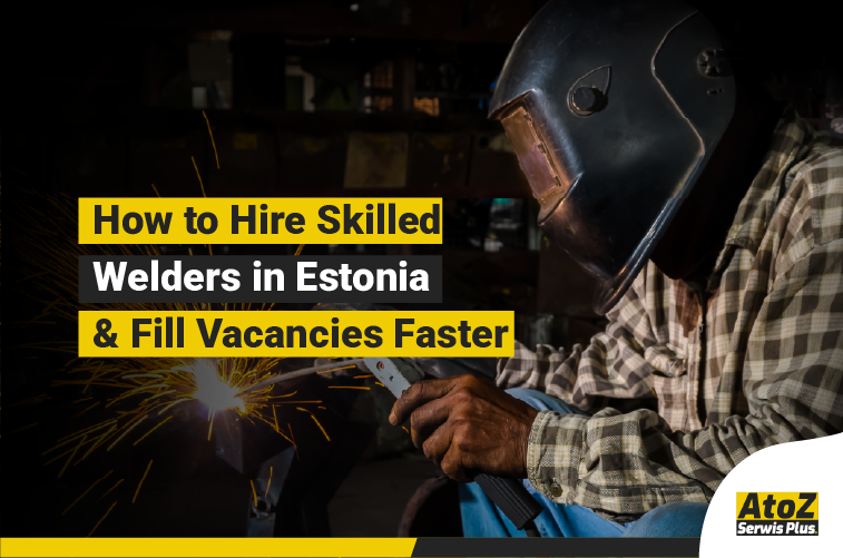 Skilled welder performing industrial welding in Estonia