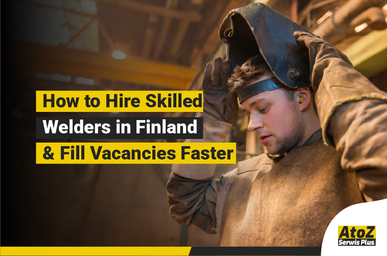 Skilled welder performing industrial welding in Finland