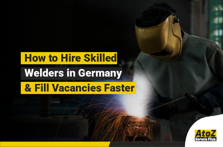 Skilled welder performing industrial welding in Germany