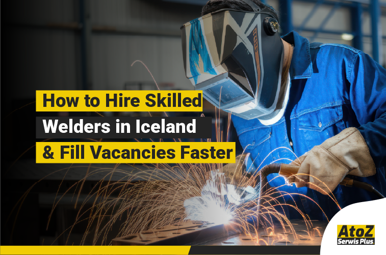 Skilled welder performing industrial welding in Iceland