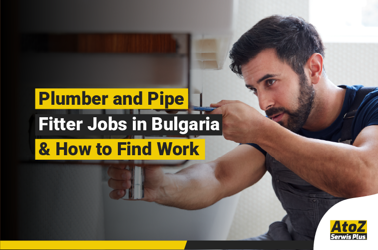 Plumber and pipe fitter working on an installation in Bulgaria