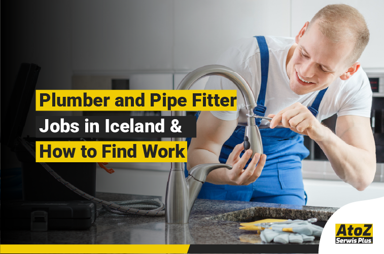 Plumber and pipe fitter working on an installation in Iceland