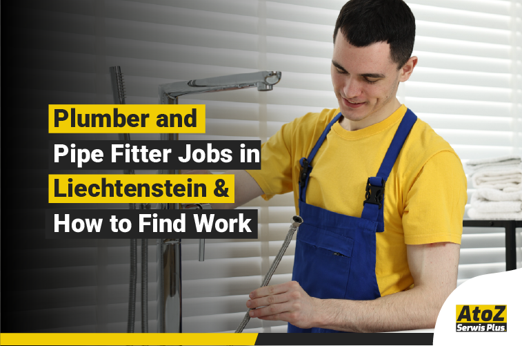 Plumber and pipe fitter working on an installation in Liechtenstein