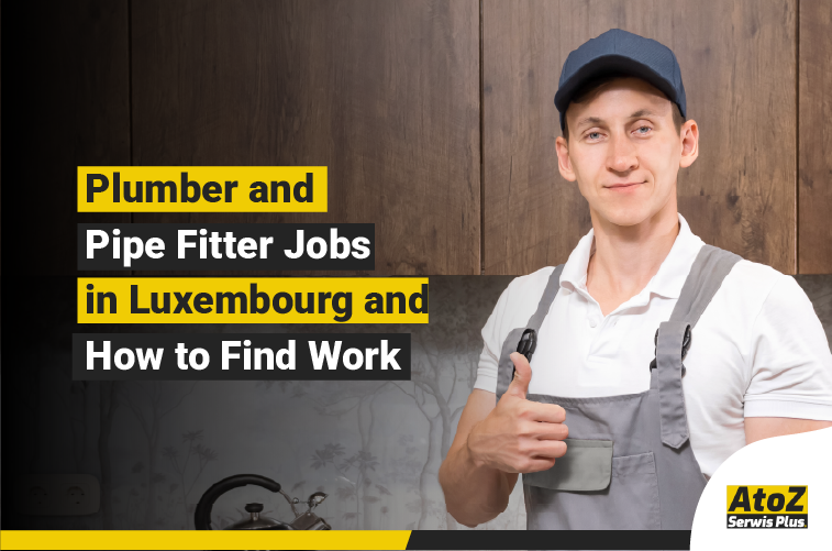 Plumber and pipe fitter working on an installation in Luxembourg