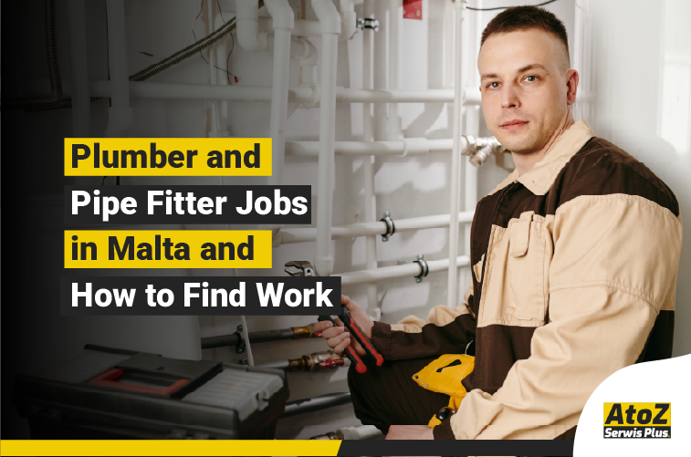 Plumber and pipe fitter working on an installation in Malta