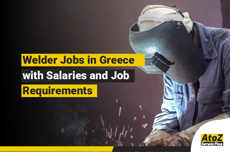 Welder performing industrial welding on a job in Greece