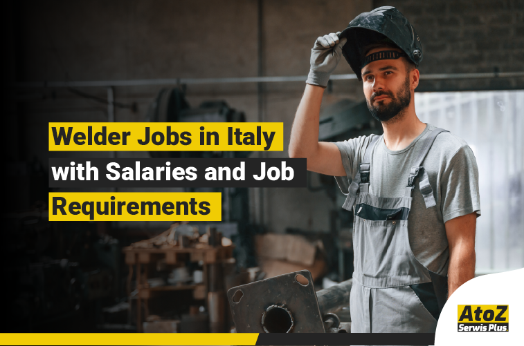 Welder performing industrial welding on a job in Italy